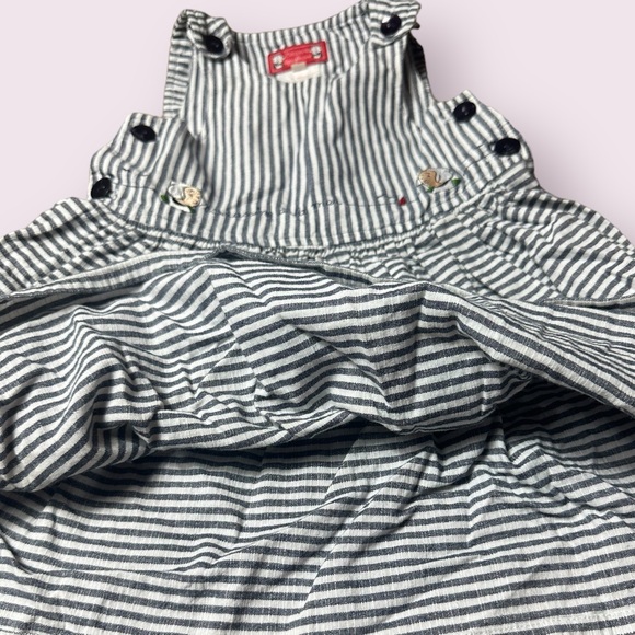 Baby Becassine French Blue And White Stripes Embroidered Dress Size 18 Months - Picture 3 of 11